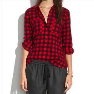 Madewell Buffalo Plaid Popover Shirt XS